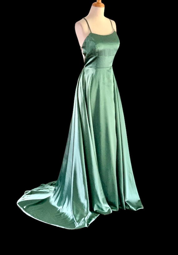 Vintage Evening Gown Liquid Satin 1930s dress Old… - image 7