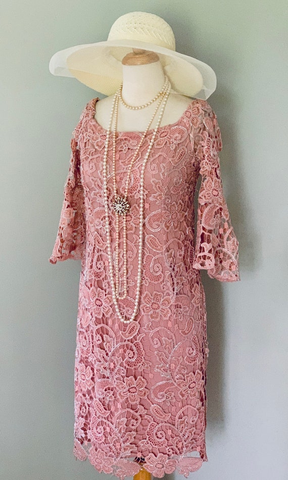 1920s Dress Pink Lace dress  Downton Abbey Gatsby… - image 7