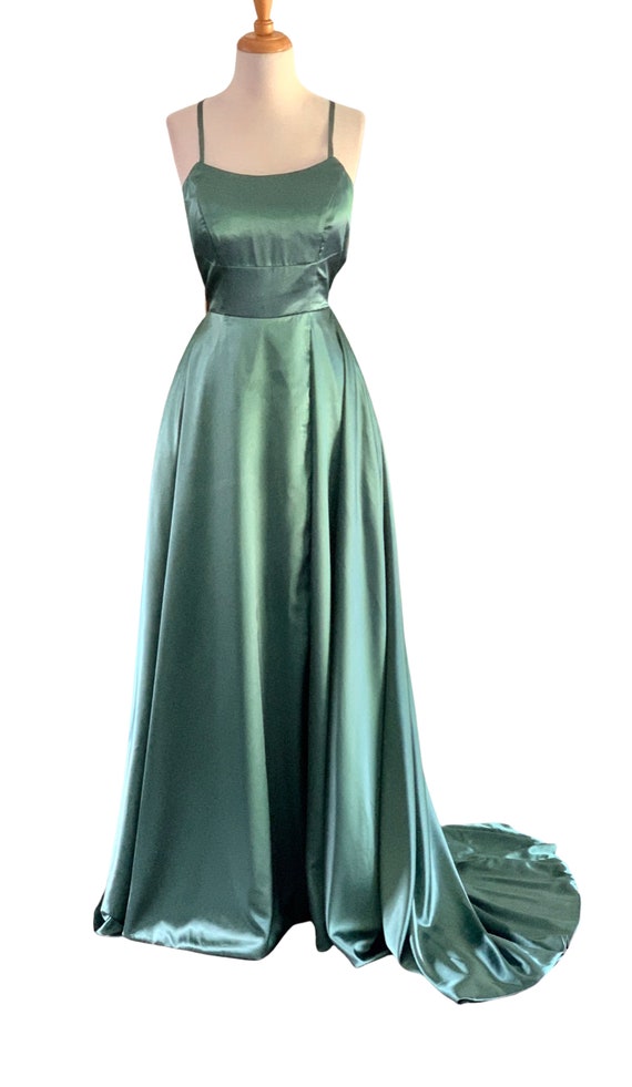 Vintage Evening Gown Liquid Satin 1930s dress Old… - image 5