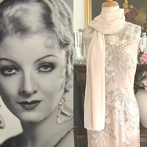 1920s Dress Pink Extra Large Flapper Gatsby Wedding Evening Gown 1930s Formal Downton Abbey