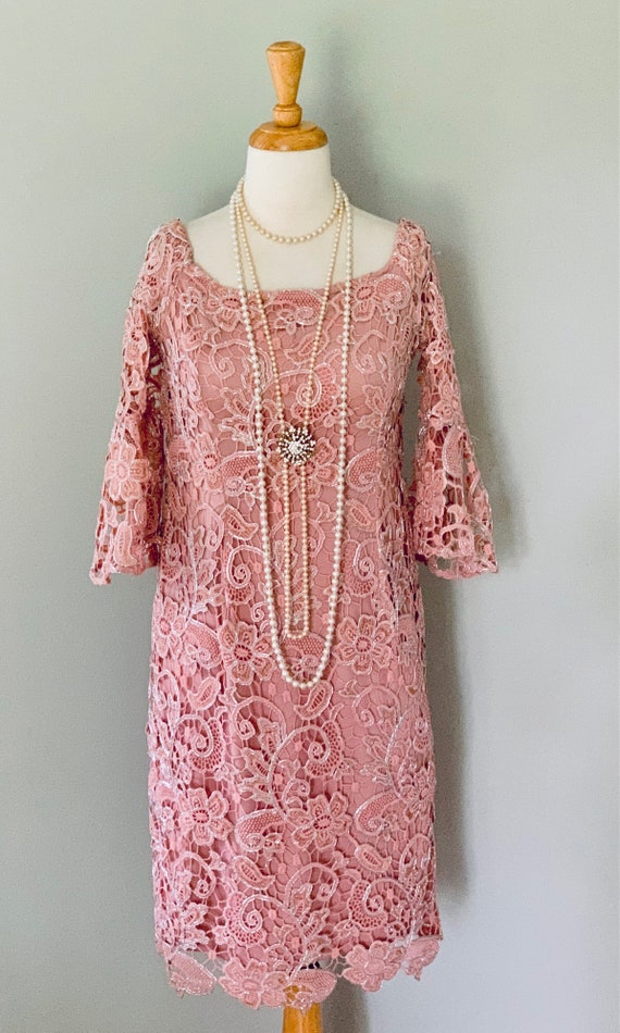 1920s Dress Pink Lace dress  Downton Abbey Gatsby… - image 4