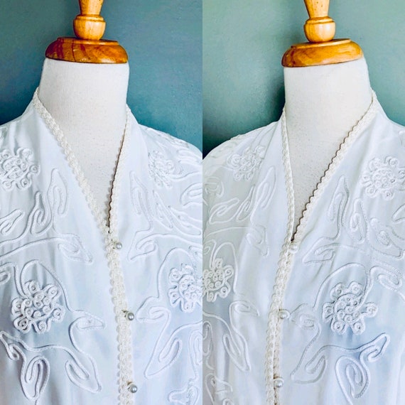 Vintage blouse 80s blouse 1980s blouse Embroidery