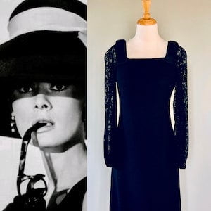 1960s dress Vintage 60s  Dress Evening dress Black Party Cocktail dress Audrey Hepburn dress Small Medium