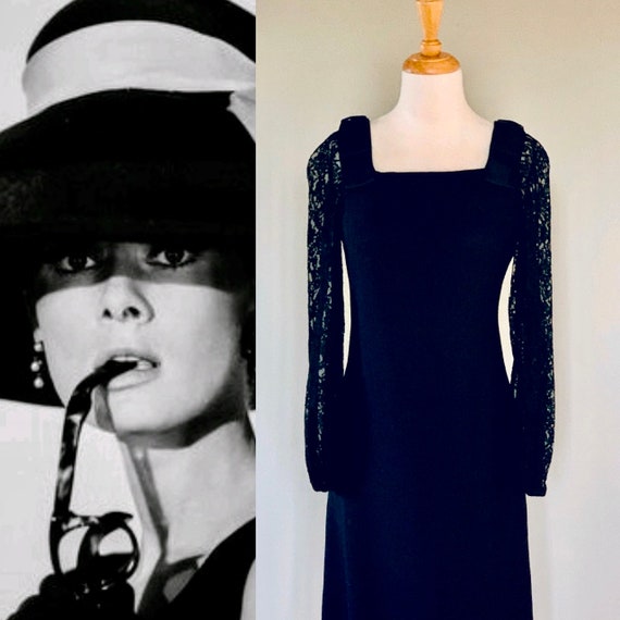 1960s dress Vintage Dress Evening dress 60s Black… - image 1