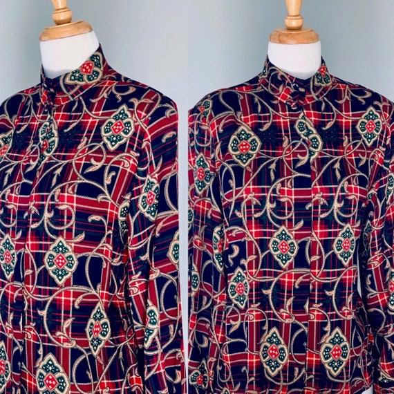 Blouse Vintage 1980s Blouse Women Vintage Long Sl… - image 1
