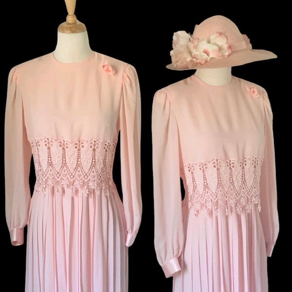 1980s Dress  Vintage 80s Dress Pink 80s Party Cocktail Dress 1920s Style Dress