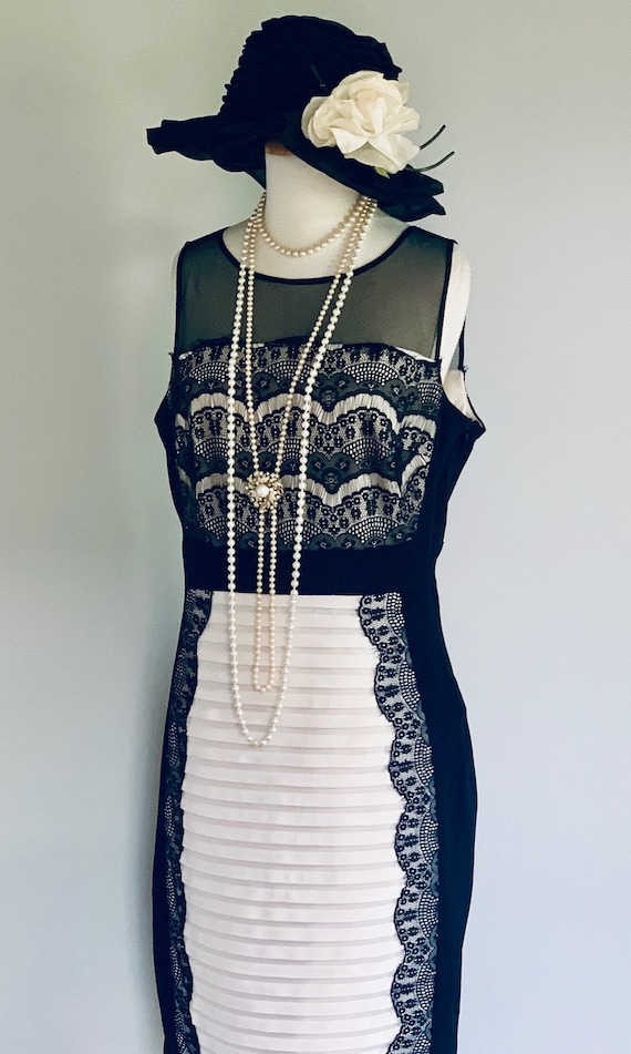1920s Black Lace Dress Gatsby dress Modern Flappe… - image 8
