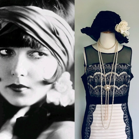 1920s Black Lace Dress Gatsby dress Modern Flappe… - image 1