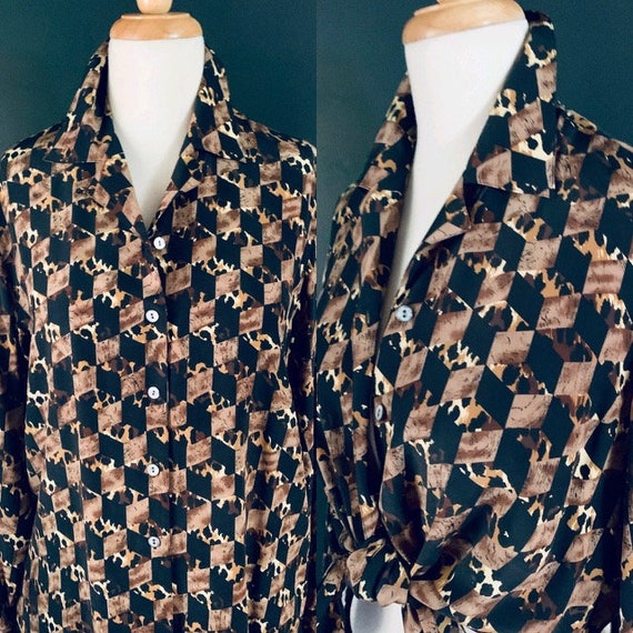 Vintage blouse 80s blouse 1980s blouse Silk blouse