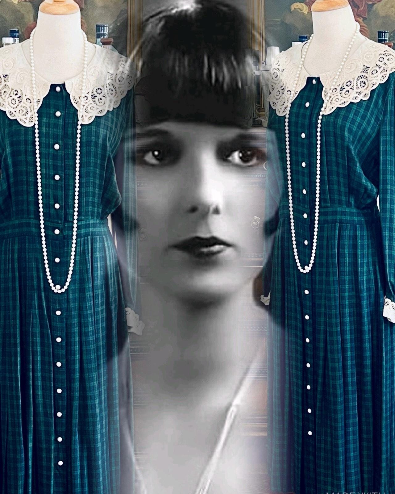 ワンピース 1920s Plaid Silk House Dress 1920s Plaid Silk House Dress