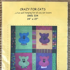 Crazy for Cats...a fun wall hanging for all you cat lovers Quilt Pattern