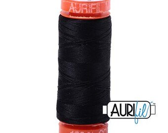 Black 2692 Aurifil Cotton Mako Thread  50wt 200m