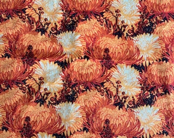 JoAnn Fabrics 45" wide 100% Cotton Orange Mum Fabric 2 1/2 Yard Piece