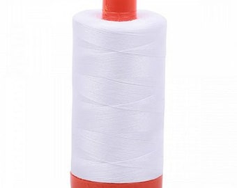 White 2024 Aurifil Cotton Mako Thread  50wt 200m