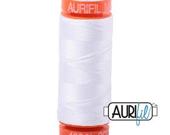 White 2024 Aurifil Cotton Mako Thread  50wt 1300m