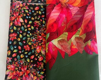 Yuletide Blooms by Candy Quilt Designs by Marlies for Hoffman Fabrics, Panel and Fabric