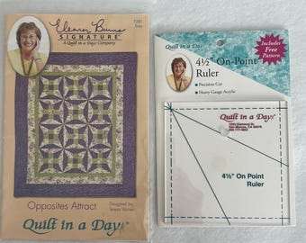 Eleanor Burns Quilt in a Day 4.5" On-Point Ruler and Opposites Attract Pattern