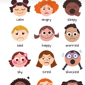 Emotions Flash Cards, Printable, Learning - Etsy Canada