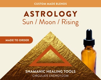 Custom Astrology Flower Essence - Based on your Sun, Moon & Rising Signs - Astro - Planets - Blooms, Bees, Butterflies - Emotional Support