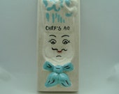 Vintage Spoon Holder Rest, Herman 39 s Santa Ana Calif Pottery, Ceramic Spoon Holder