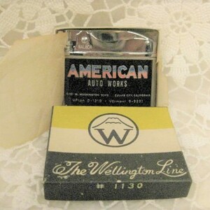 Vintage Advertising Cigarette Lighter, Wellington Line # 1130  Lighter, Original Box, Wellington Balboa Lighter, Japan , Free Shipping, J16