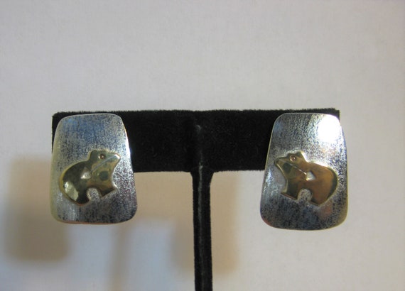 Vintage 925 Sterling Spirit Bear Earrings, 925 DF… - image 5