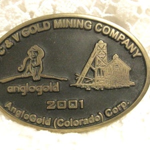 Vintage Colorado Gold Mining Anacortes Brass Works Collectible Belt Buckle, CC&V Gold Mining Co. Colorado, Free Shipping, C58