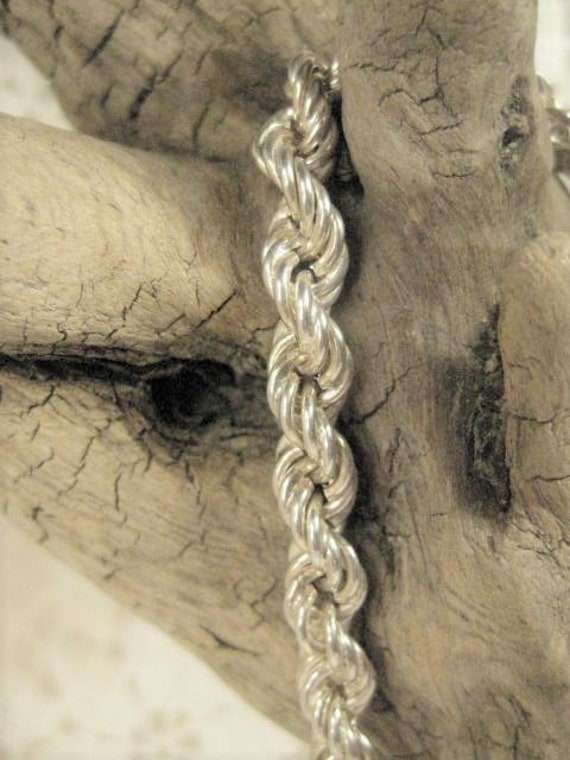 Vintage 18'' Sterling 925 Rope Necklace, Italy 92… - image 8