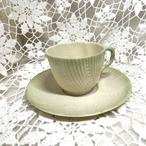 Belleek Red Mark Collectors Society Blarney Cup & Saucer, Belleek Demitasse Cup and Saucer, Belleek Numbered Cup and Saucer, Free Shipping