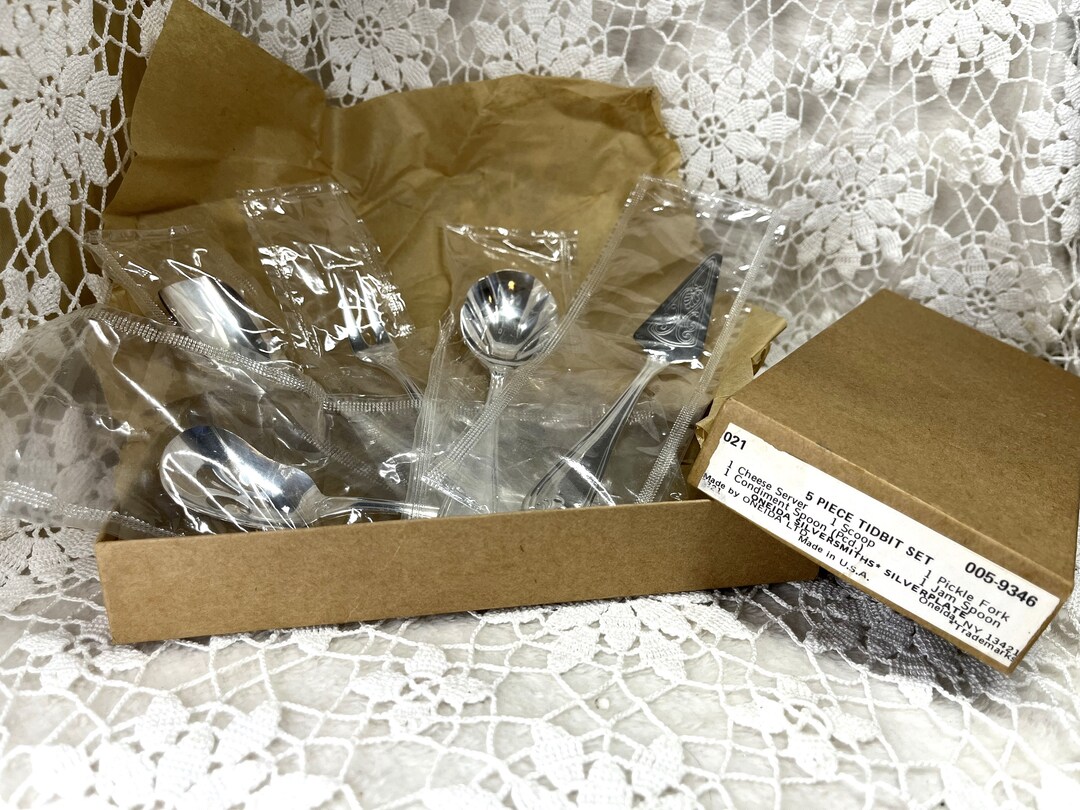 Oneida Silversmith 5 Piece Tidbit Set Silverplate 9346, Oneida Made in