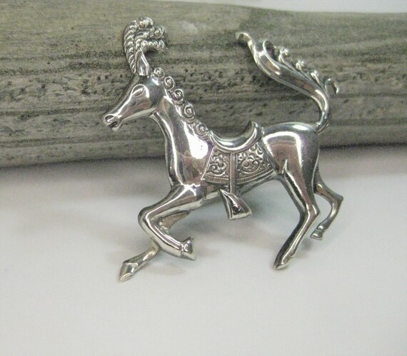 Vintage Sterling Silver Horse  Brooch by Lang, Ca… - image 4