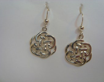 Sterling Celtic Knot Dangle by SG, 925 Drop Earrings,  D29b