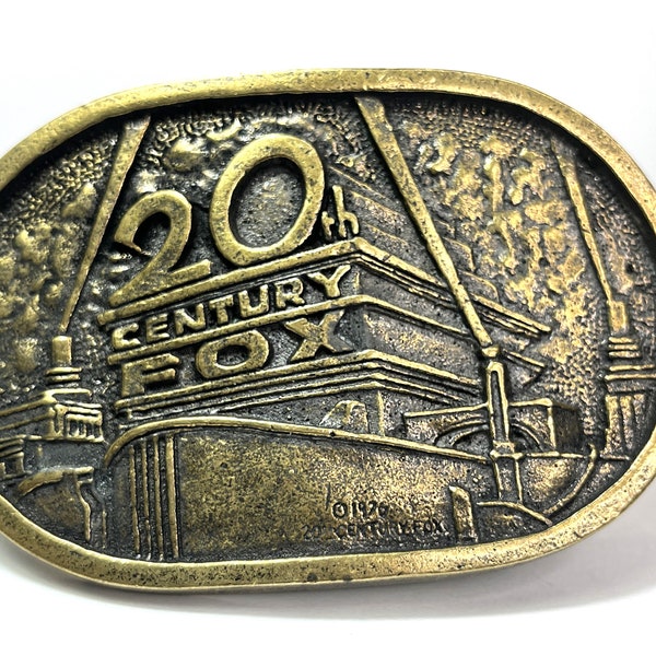 Vintage 20th Century Fox Brass Belt Buckle, 1976 BTS Solid Brass Collectible Belt Buckle, Made in USA,  Free Shipping, C27