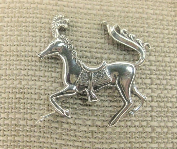 Vintage Sterling Silver Horse  Brooch by Lang, Ca… - image 3