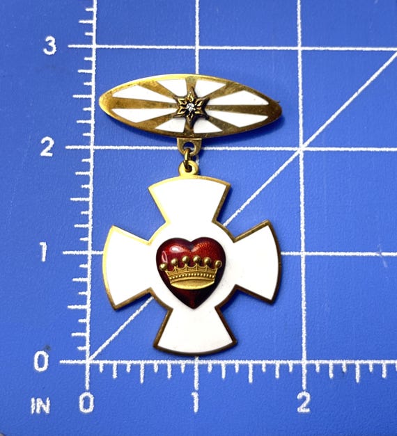 Vintage Rebekah Lodge Patriarch Chivalry Badge/Pin, Oddfellows Daughters of Rebekah Brooch,  Free Shipping, TO62 View 2