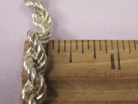 Vintage 18'' Sterling 925 Rope Necklace, Italy 92… - image 5