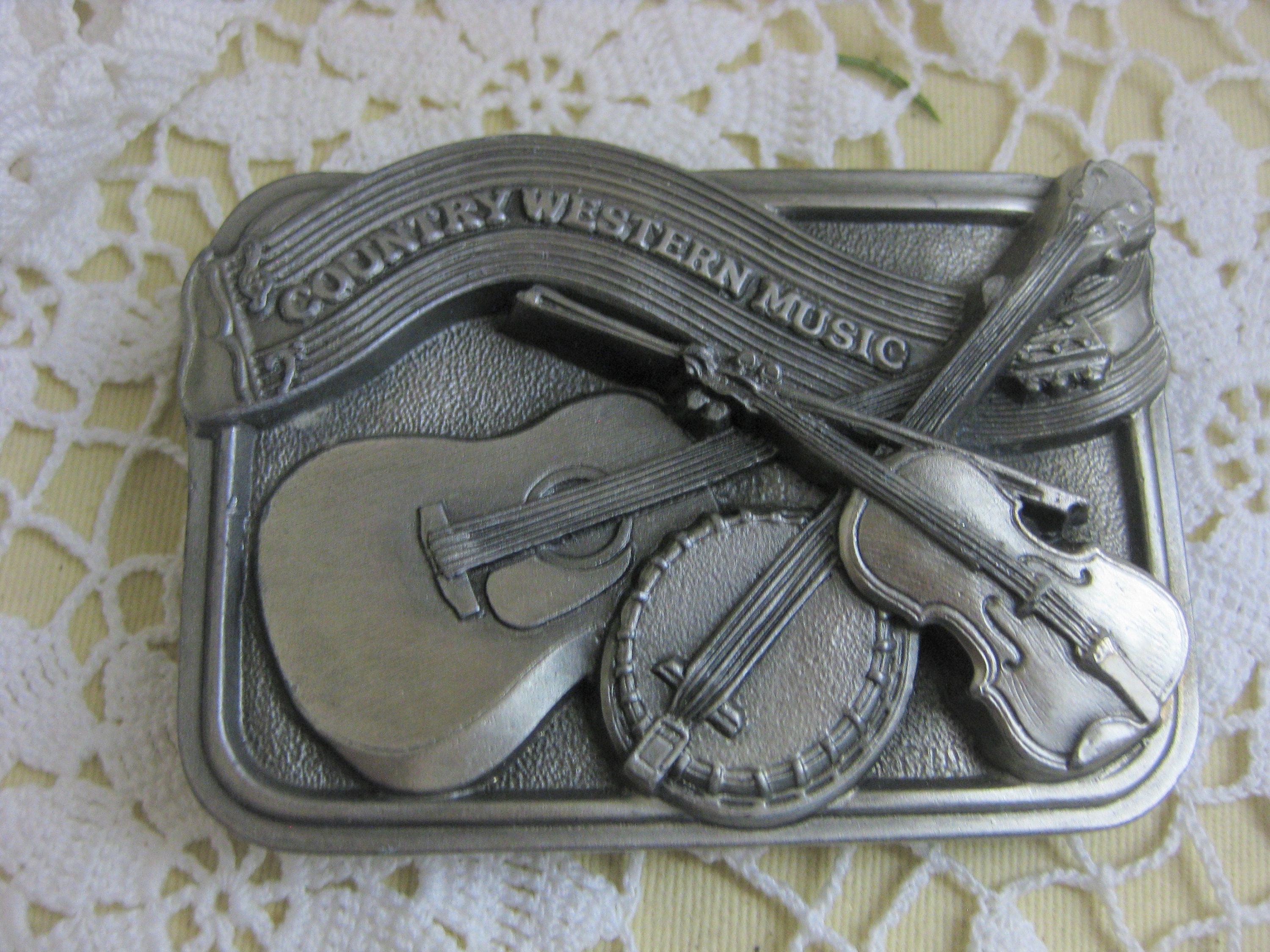 Vintage Country Western Music Belt Buckle 1984 Bergamot Brass picture image