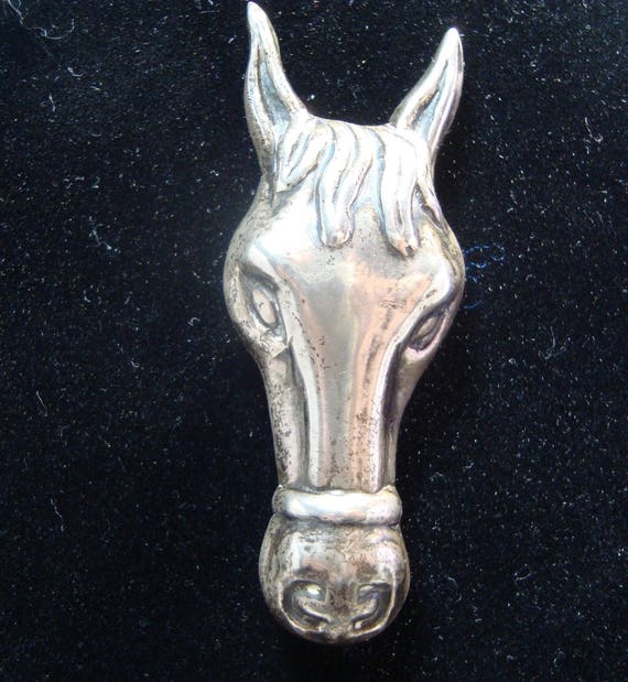Sterling Silver Horse Brooch Pin, Rare Mexico Silv