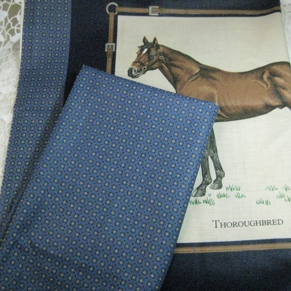 Vintage Horse Panel Fabric  with Fat Quarter Matching Fabric, VIP Horse Pillow Panel,  Thoroughbred Horse Panel Fabric, DR2