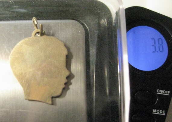 Vintage 14K Gold Boy's Head Silhouette Charm by B… - image 6