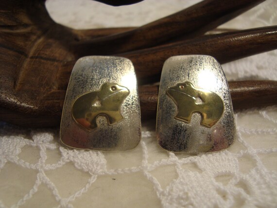 Vintage 925 Sterling Spirit Bear Earrings, 925 DF… - image 2