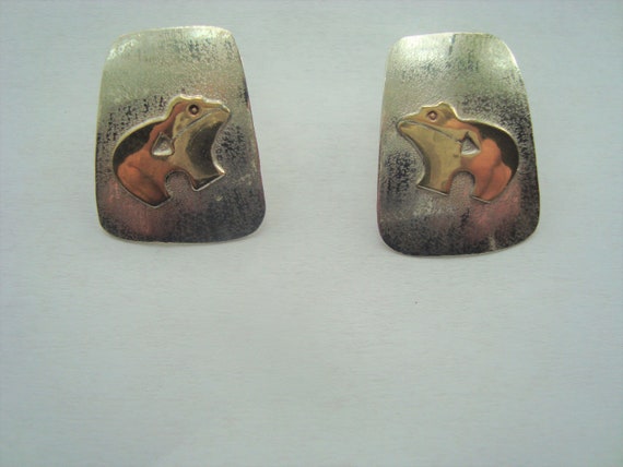 Vintage 925 Sterling Spirit Bear Earrings, 925 DF… - image 10