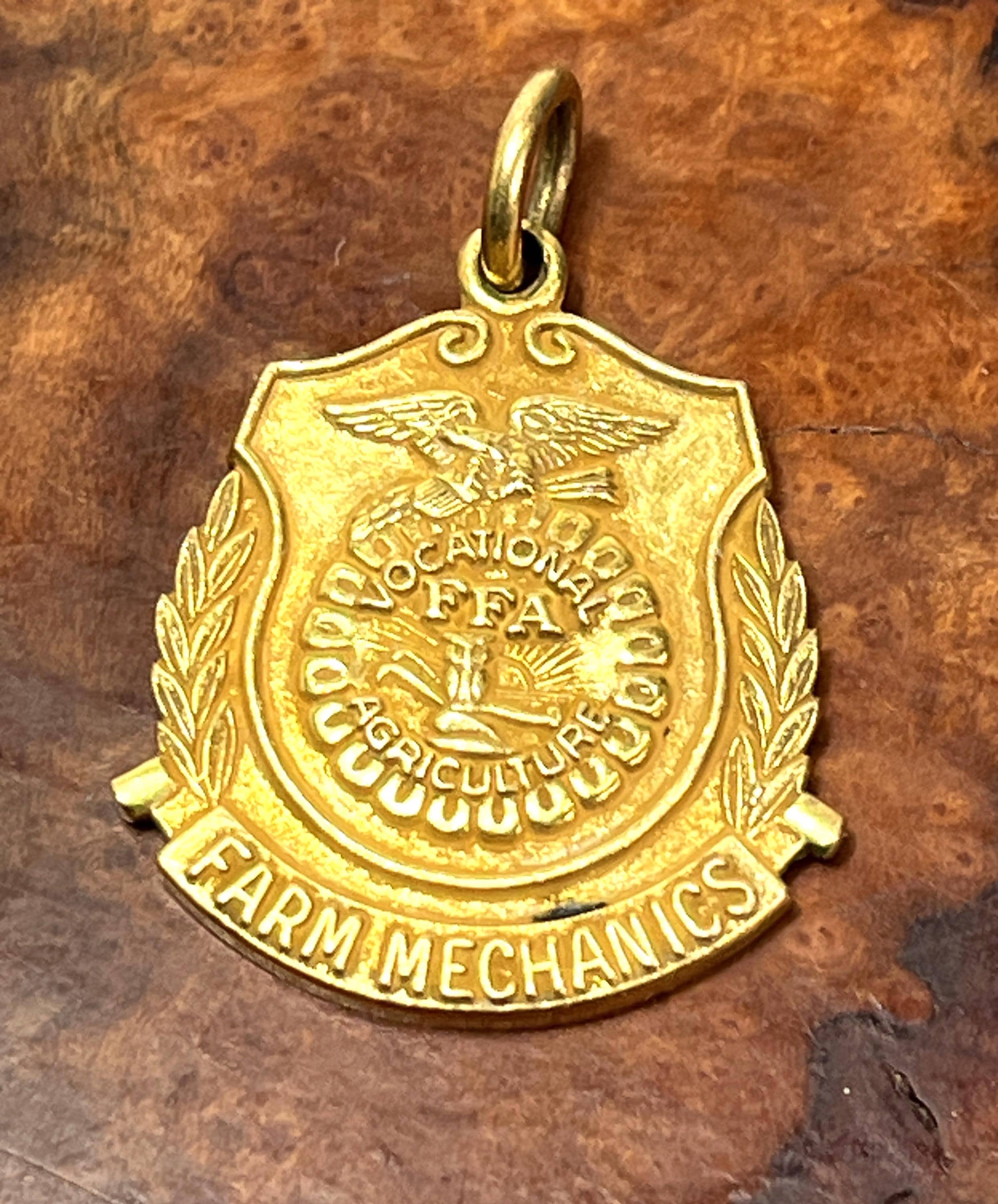 Vintage FFA Farms Mechanics Medal, Futura Farmers of America 