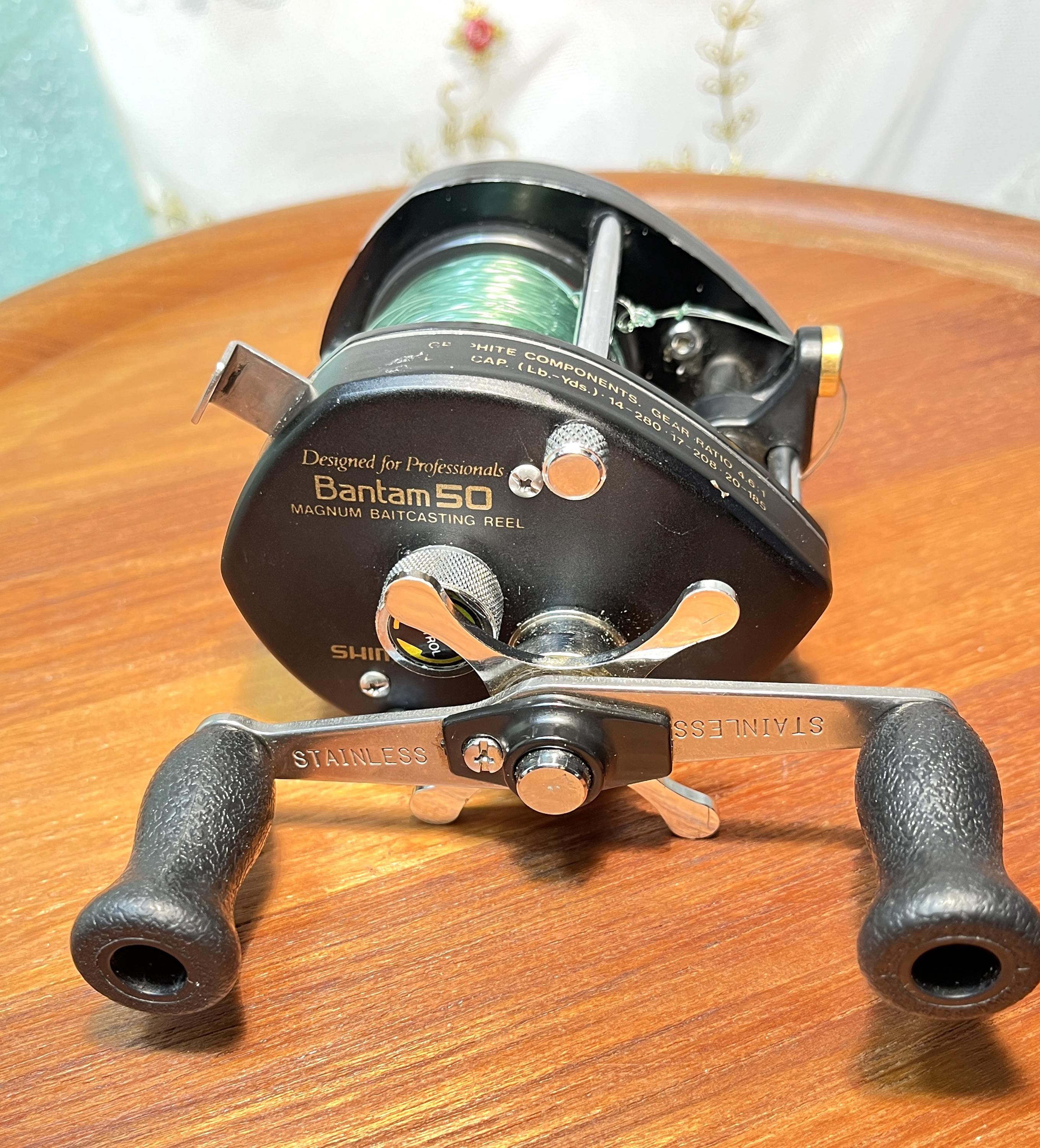 old shimano casting reels Vintage Shimano Bantam Baitcasting Reel, Bantam 50 Magnum Baitcasting Reel,  Free Shipping, DR1