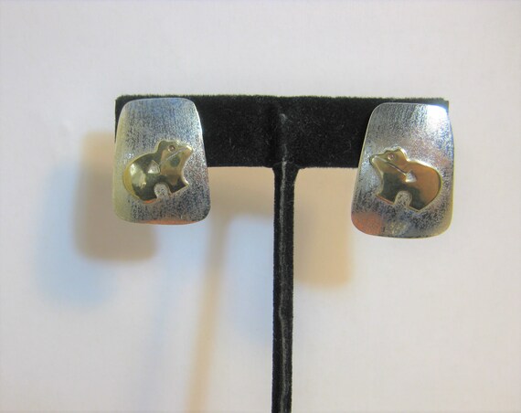 Vintage 925 Sterling Spirit Bear Earrings, 925 DF… - image 6