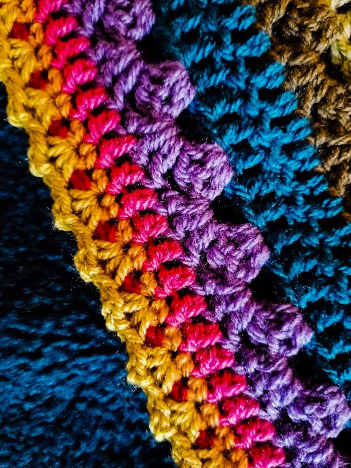 Hand crotched blanket Attic 24 Cosy Stripe pattern and Etsy