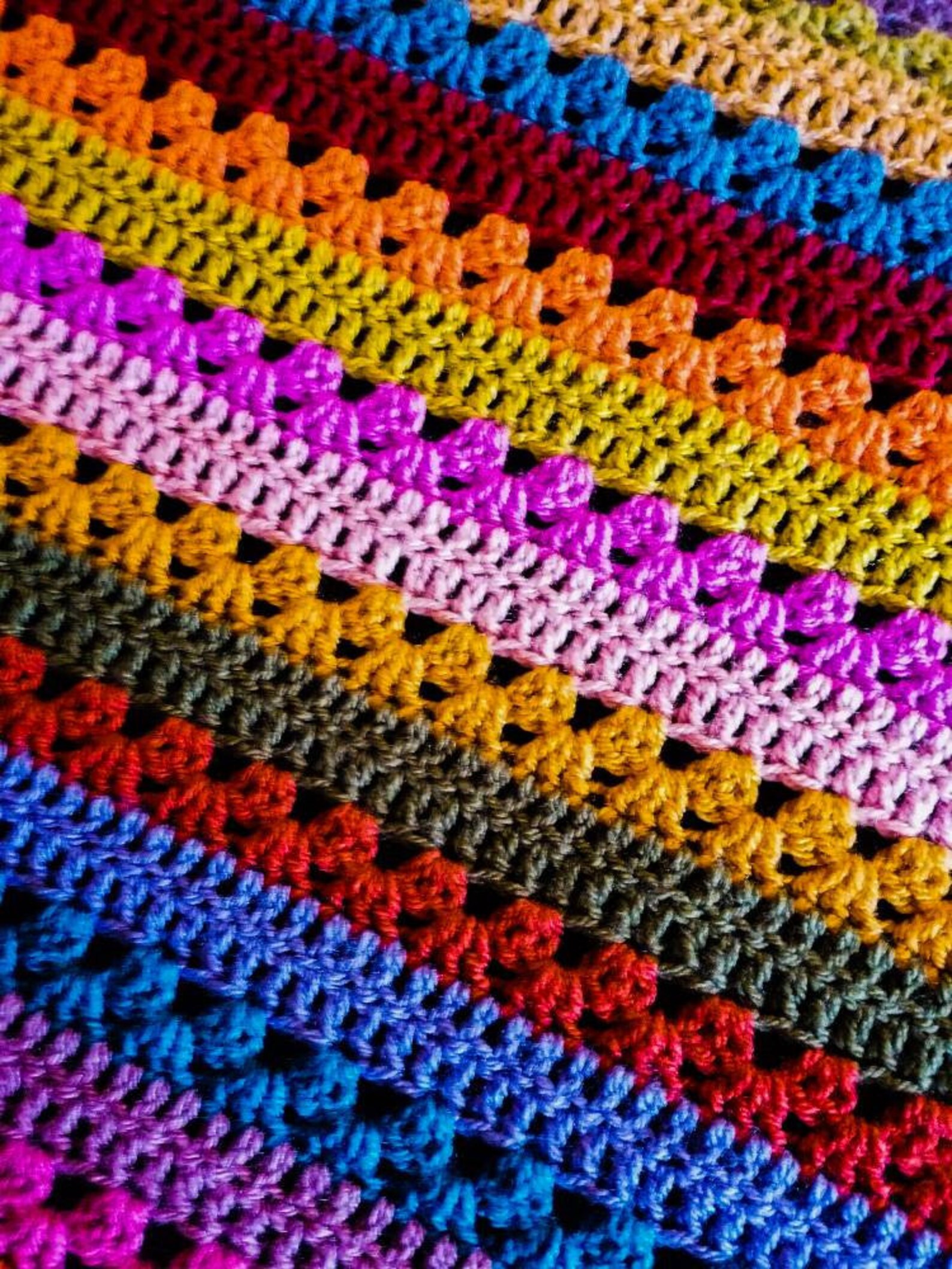 Hand crotched blanket Attic 24 Cosy Stripe pattern and Etsy