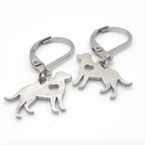 Earrings, earrings, earrings with pendant dog, for animal lovers, complete stainless steel, for women and girls