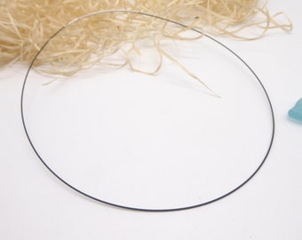 Basis-Halsreif SCHWARZ 1-reihig mit Steckverschluss, ganz feiner Reif für Anhänger und Perlen aus Schmuckdraht