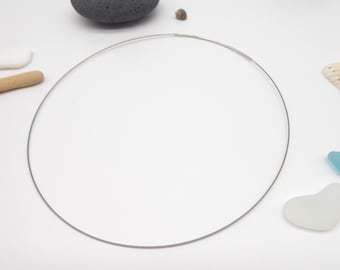 Basis-Halsreif SILBER 1-reihig mit Steckverschluss, ganz feiner Reif für Anhänger und Perlen aus Schmuckdraht